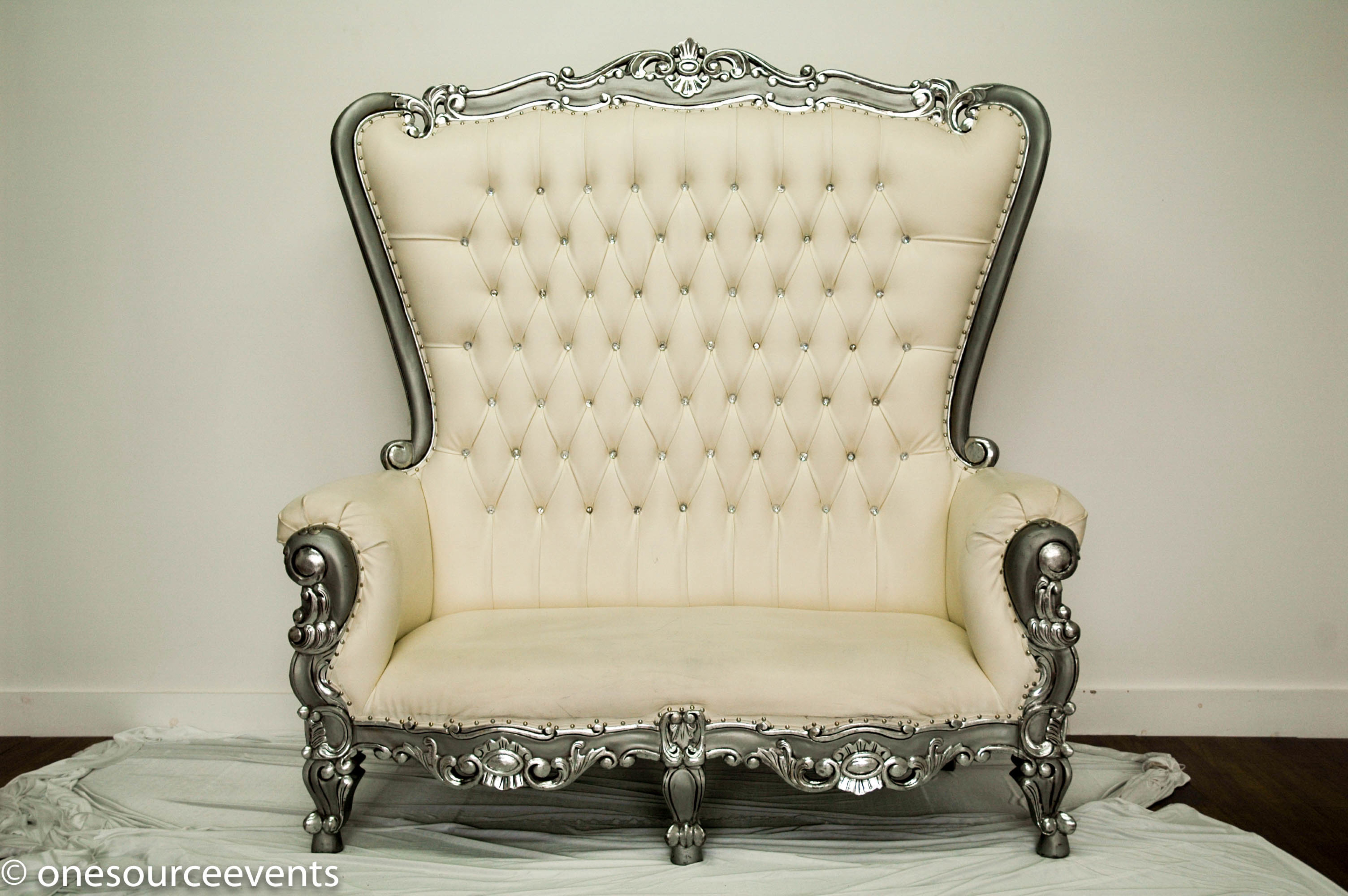 Silver High Back Throne Chair